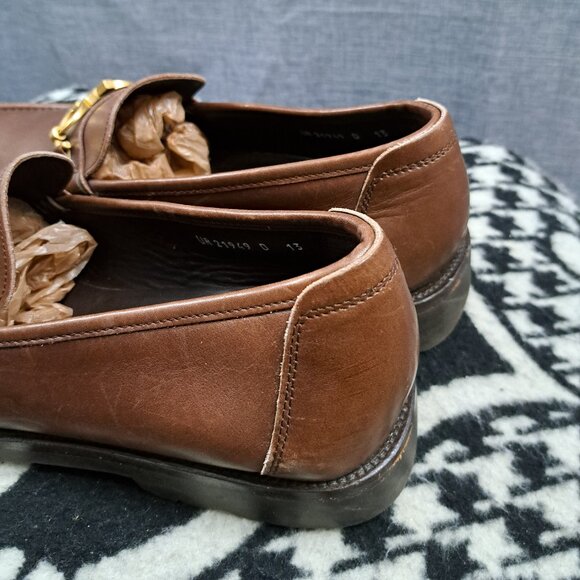 Salvatore Ferragamo Gancini Bit Loafers Men Size 13 Brown Italy main image 4